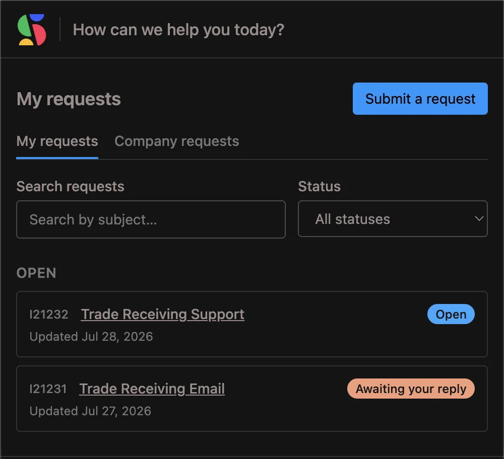 Service Desk: a customer ticket beside the work